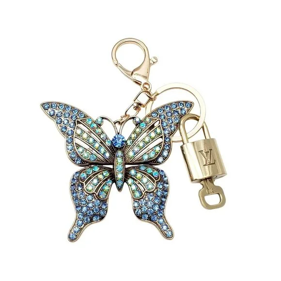 Authentic Louis Vuitton Lock & Key with unbranded Butterfly Bagcharm, Keycharm - Picture 10 of 10